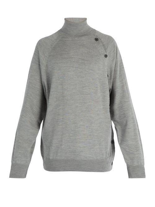 Matchesfashion.com Lanvin - Roll Neck Wool Sweater - Mens - Grey