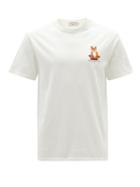 Matchesfashion.com Maison Kitsun - Lotus Fox-print Cotton-jersey T-shirt - Mens - Cream
