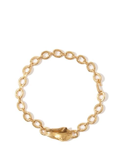 Matchesfashion.com Marni - Leaf Hammered-chain Choker - Womens - Gold