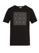 Matchesfashion.com Saturdays Nyc - Stencil Grid Printed Cotton T Shirt - Mens - Black