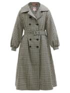 Shrimps - Birch Checked Wool-tweed Trench Coat - Womens - Black White