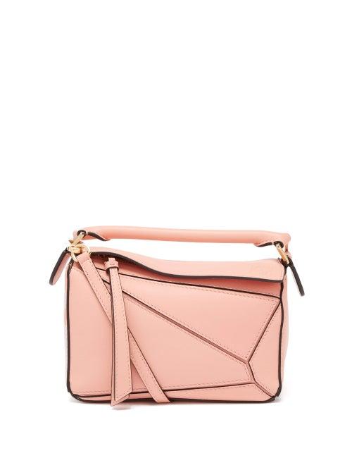 Ladies Bags Loewe - Puzzle Mini Grained-leather Cross-body Bag - Womens - Light Pink