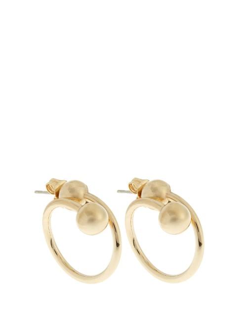 J.w.anderson Double-sphere Gold-plated Hoop Earrings