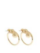 J.w.anderson Double-sphere Gold-plated Hoop Earrings