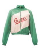 Matchesfashion.com Gucci - Logo-embroidered Cotton-blend Satin Bomber Jacket - Mens - Green Multi