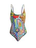 Ellie Rassia Cosmic Planet-print Swimsuit