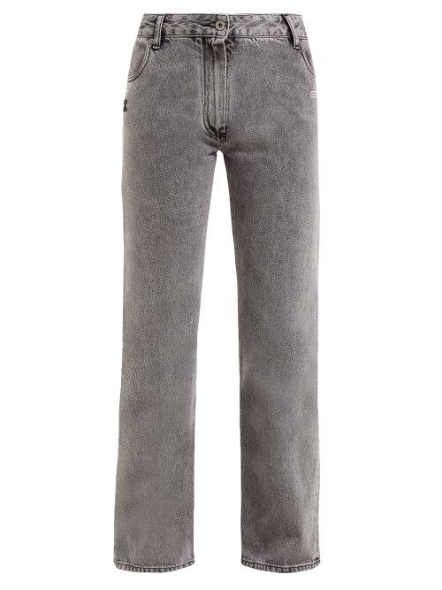 Matchesfashion.com Off-white - Cropped Faded Wash Jeans - Womens - Grey