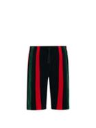 Matchesfashion.com Gucci - Felpa Striped-chenille Shorts - Mens - Black
