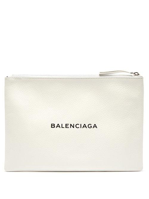 Matchesfashion.com Balenciaga - Everyday M Leather Pouch - Mens - White