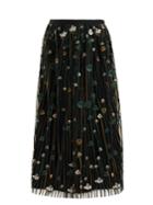 Redvalentino Floral-embroidered Pleated Tulle Skirt