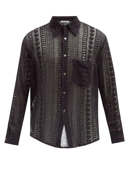 Matchesfashion.com Our Legacy - Coco Cotton-blend Crochet Shirt - Mens - Black