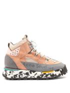 Matchesfashion.com Acne Studios - Bertrand Canvas And Suede Hiking Boots - Womens - Pink Multi