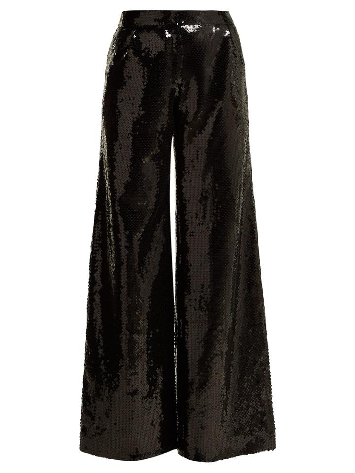 Halpern Wide-leg Sequinned Trousers