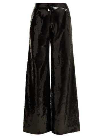 Halpern Wide-leg Sequinned Trousers