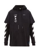Matchesfashion.com Off-white - Double Layer Cotton Hooded Sweatshirt - Mens - Black Multi