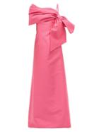Matchesfashion.com Carolina Herrera - One-shoulder Gathered Mikado Dress - Womens - Pink