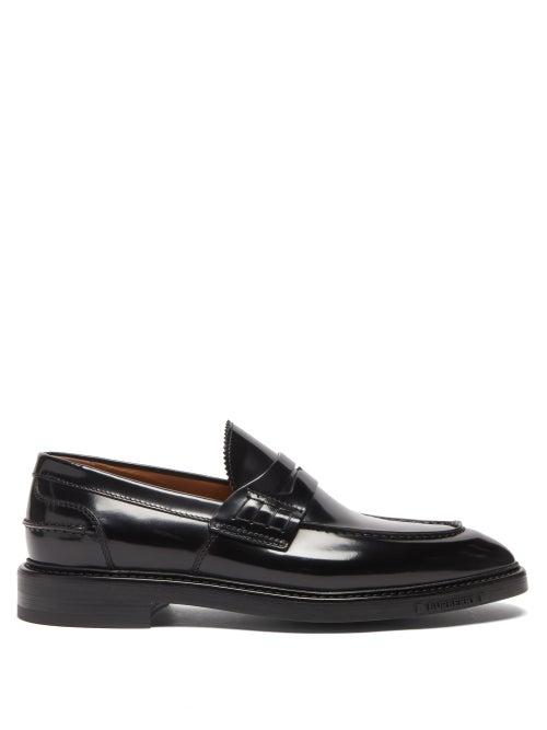 Burberry - Elkerton Leather Penny Loafers - Mens - Black