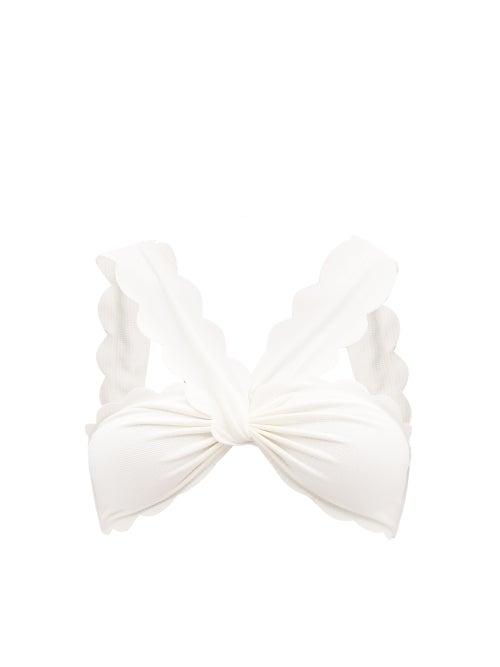 Marysia - East River Scalloped-edge Bikini Top - Womens - White