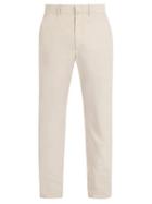 Matchesfashion.com Bottega Veneta - Mid Rise Cotton Chino Trousers - Mens - Light Beige