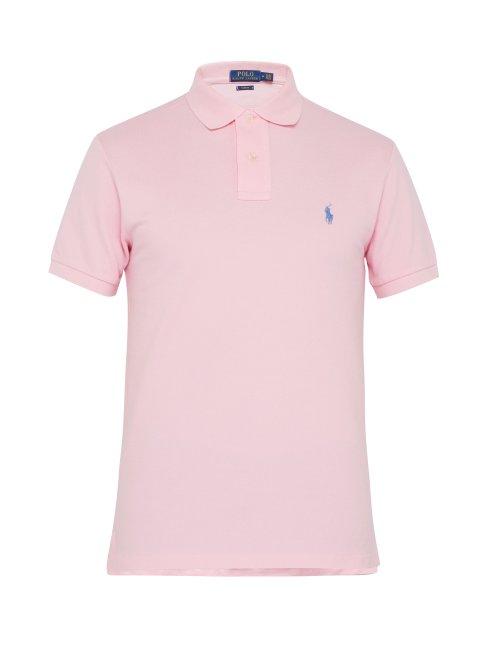 Matchesfashion.com Polo Ralph Lauren - Logo Embroidered Cotton Piqu Polo T Shirt - Mens - Pink