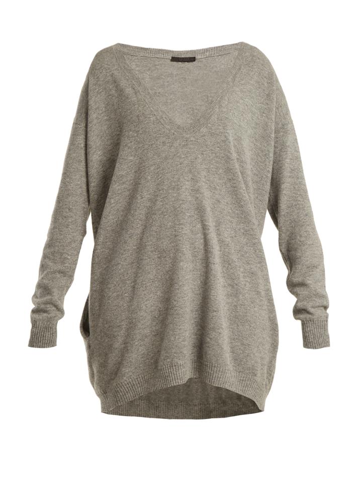 The Row Maita Deep V-neck Wool And Cashmere-blend Sweater