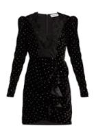Matchesfashion.com Self-portrait - Crystal Embellished Velvet Mini Dress - Womens - Black