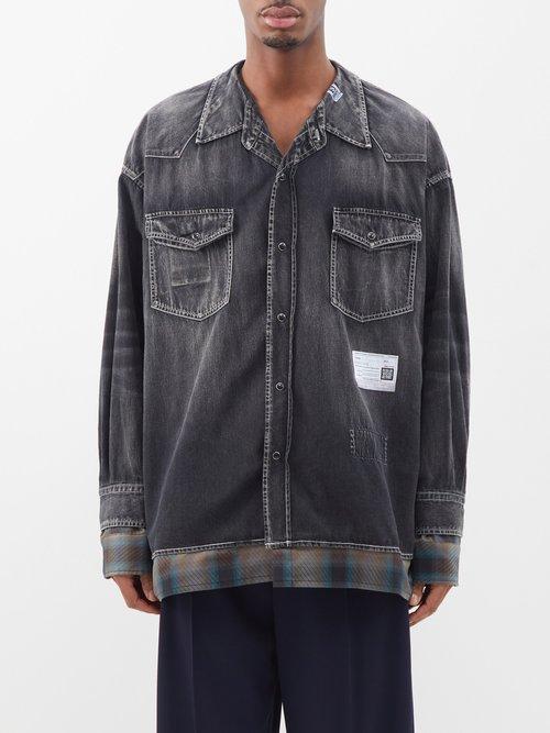 Mihara Yasuhiro - Fake Layered Denim Shirt - Mens - Black