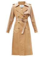 Matchesfashion.com Paco Rabanne - Belted Gabardine And Pvc Trench Coat - Womens - Camel