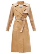 Matchesfashion.com Paco Rabanne - Belted Gabardine And Pvc Trench Coat - Womens - Camel