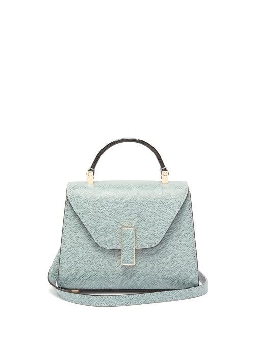 Matchesfashion.com Valextra - Iside Micro Grained Leather Bag - Womens - Light Blue