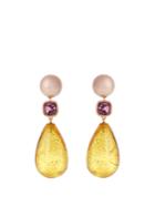 Brigid Blanco Pearl, Tourmaline, Amber & Yellow-gold Earrings