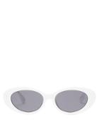 Matchesfashion.com Le Specs - X Solid & Striped Ditch Cat-eye Acetate Sunglasses - Womens - White