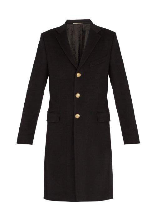Matchesfashion.com Givenchy - Single Breasted Wool And Cashmere Blend Overcoat - Mens - Black