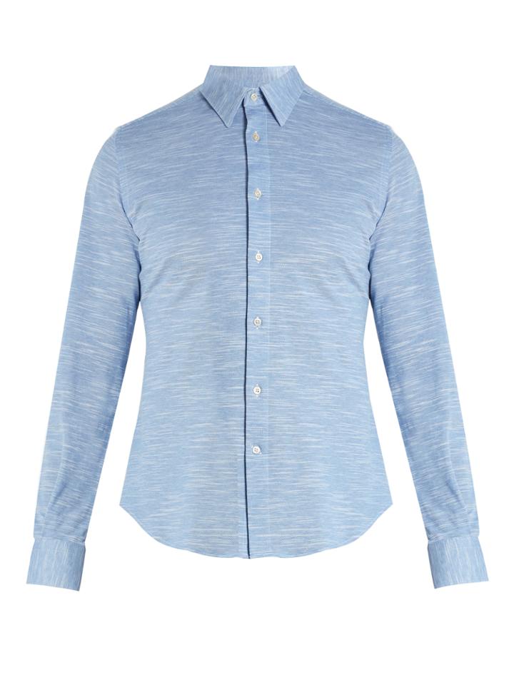 Boglioli Melange Cotton-jersey Shirt
