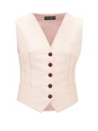 Matchesfashion.com Dolce & Gabbana - Darted Silk-blend Waistcoat - Womens - Light Pink