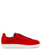 Matchesfashion.com Y-3 - Suede Low Top Trainers - Mens - Red