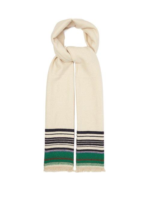 Matchesfashion.com Isabel Marant - Milla Striped Cashmere Scarf - Womens - White
