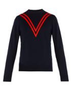 Matchesfashion.com Stella Mccartney - Striped Wool Sweater - Mens - Navy