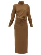 Matchesfashion.com Lemaire - Roll Neck Stretch Jersey Maxi Dress - Womens - Brown