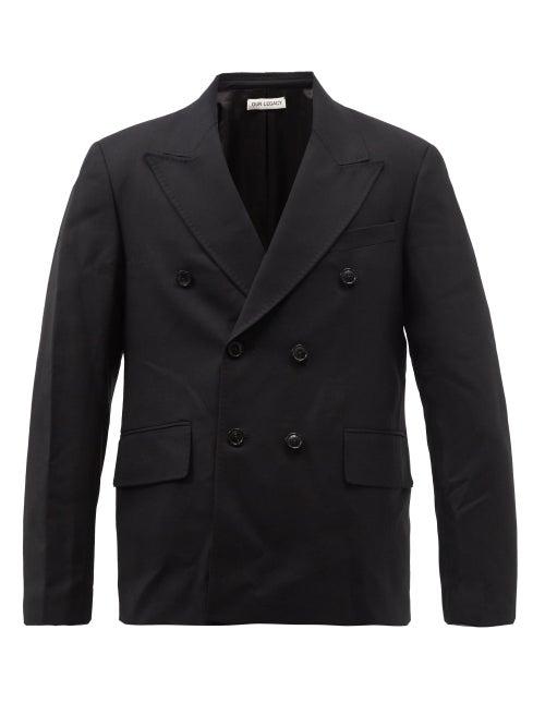 Our Legacy - Unconstructed Double-breasted Wool-twill Blazer - Mens - Black
