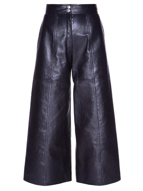 Saint Laurent High-waisted Leather Culottes