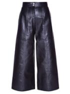 Saint Laurent High-waisted Leather Culottes
