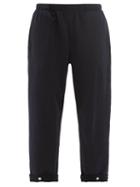Ladies Rtw Les Tien - Snap-front Brushed-back Cotton Track Pants - Womens - Navy
