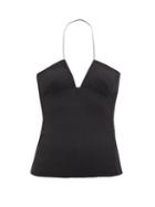 Nensi Dojaka - Halterneck Twill Top - Womens - Black