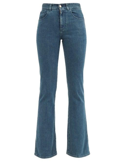 Chlo - High-rise Flared-leg Jeans - Womens - Dark Denim