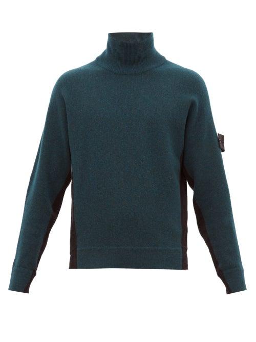Matchesfashion.com Stone Island Shadow Project - Funnel Neck Colour Block Sweater - Mens - Black
