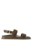 Gianvito Rossi - Bilbao Suede And Leather Flat Sandals - Mens - Dark Green