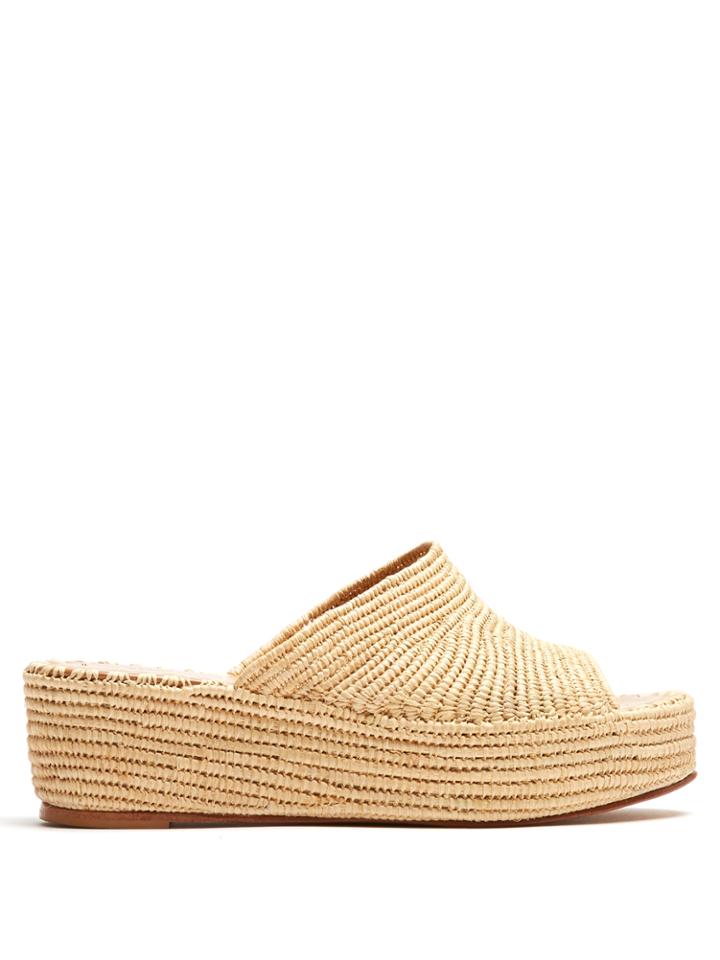 Carrie Forbes Karim Raffia Flatform Sandals