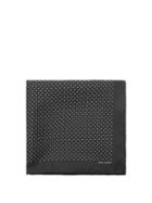 Matchesfashion.com Saint Laurent - Polka Dot Print Silk Pocket Square - Mens - Black White