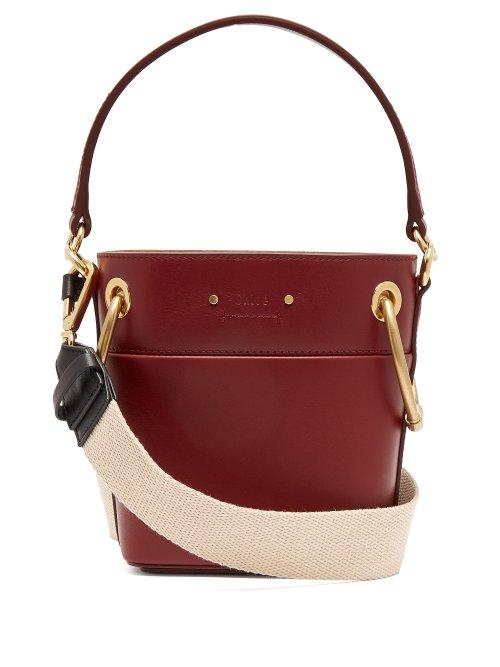 Matchesfashion.com Chlo - Roy Mini Leather Bucket Bag - Womens - Burgundy